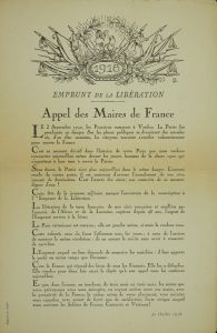 « Appel des maires de France », emprunt de la libération, en date du 20 octobre 1918. Arch. Dép. d’Eure-et-Loir, 1 P NC.